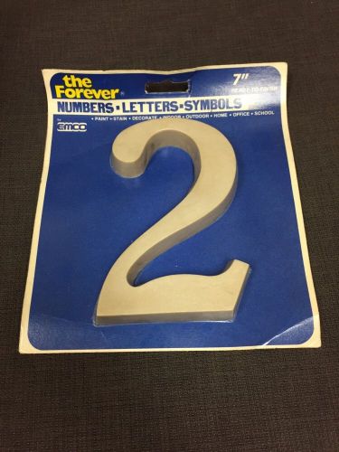 7&#034; Plastic EMCO Forever Number &#034;2&#034; For Home House Business Crafts