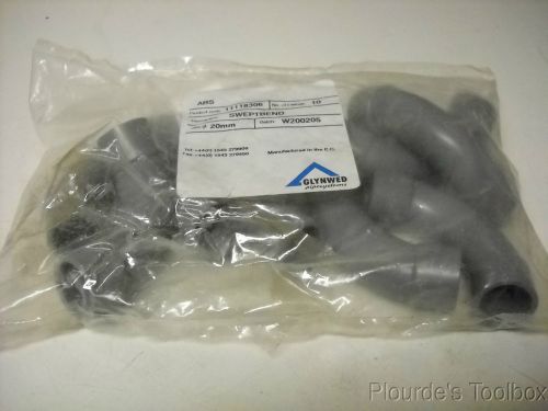 Lot of (8) New Glynwed Durapipe 20mm Long Radius 90° Swept ABS Elbows, 11118306