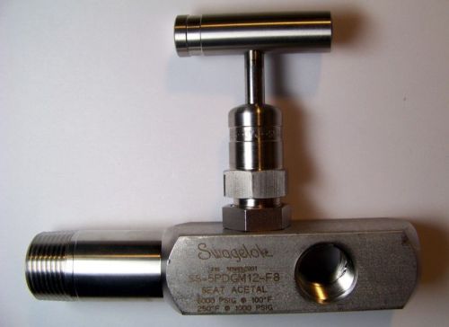 Swagelok ss-5pdgm12-f8 rising plug screwed bonnet needle valve 3/4&#034; x 1/2&#034; new for sale