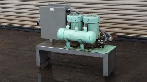 (2) cam vac vacuum pumps with controls on ss common base, model #1510-2 for sale