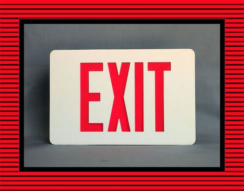 Cooper CX61RW  White Steel Red Letter LED Exit Sign New 12&#034; x 8&#034;