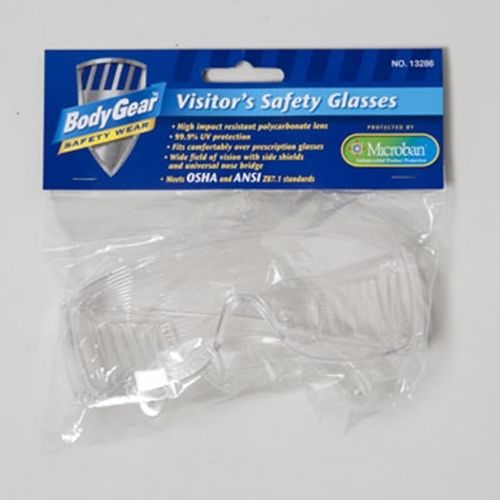 SAFETY GLASSES VISITOR&#039;S BODY GEAR CARDED BAG, Case of 10