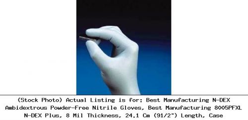 Best Manufacturing N-DEX Ambidextrous Powder-Free Nitrile Gloves, Best: 8005PFXL