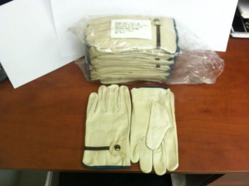 Ld312/m - 12 pair quality grain cowhide, keystone thumb, leather work gloves md for sale
