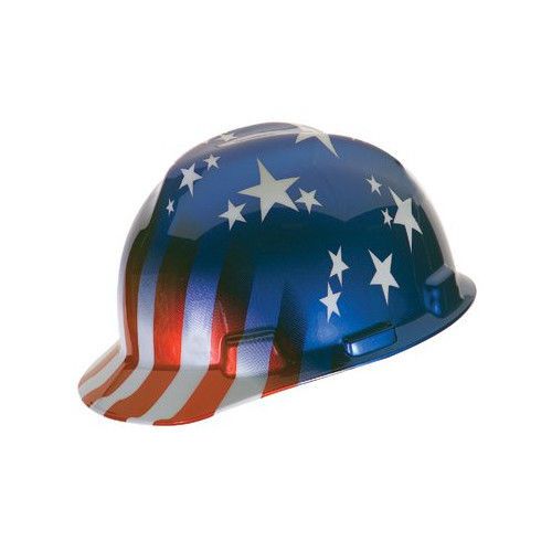 MSA Freedom Series™ Helmets - cap v-gd std amer.flag stripe rtch