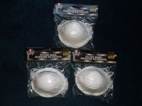 New 30 Pack Disposable Paint &amp; Dust Mask Respirators with Free U.S. Shipping!