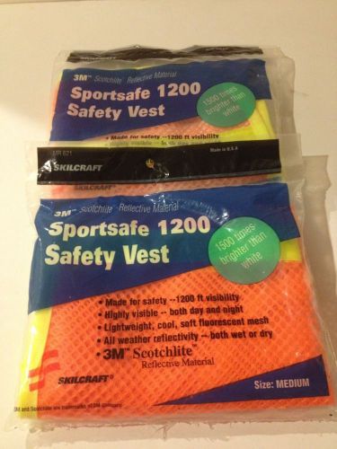 3M Sportsafe Safety Vest~2 Vests~94601~Scotchlite Reflective~Medium