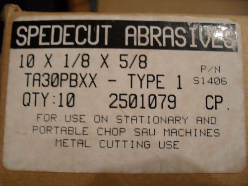 Spedecut Abrasives 10X1/8X5/8 Cut Off Wheels 10 Pack
