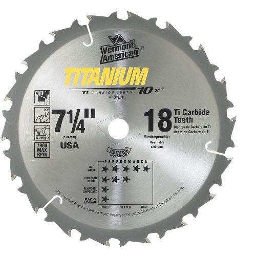 Vermont american 27815 7-1/4&#034; titanium circular saw blade for sale