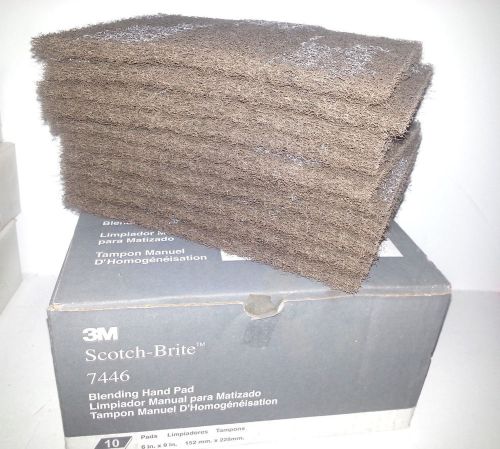 3M SCOTCH BRITE BLENDING HAND PADS 7446 6&#034; X 9&#034; - 1 Box  LOT OF 10