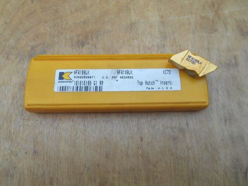 KENNAMETAL CARBIDE INSERTS , NF4189LK , KC720 , FACE GROOVING , 5 INSERTS