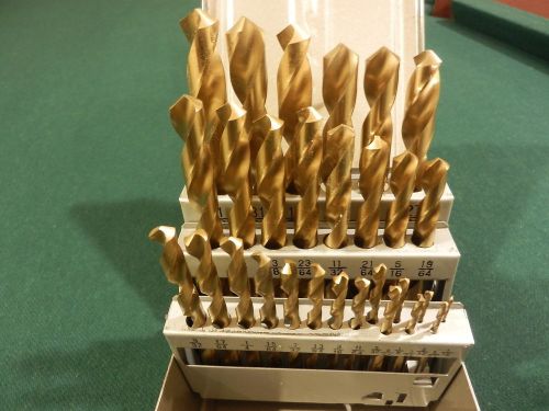 DRILL BIT SET 29 PCS. TIN COATED IN METAL BOX