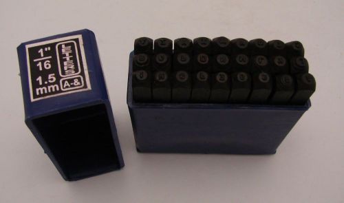 1.5MM 1/16&#034; Letter Punch Stamp Set Metal-Steel-Hand A-Z in plastic case NEW