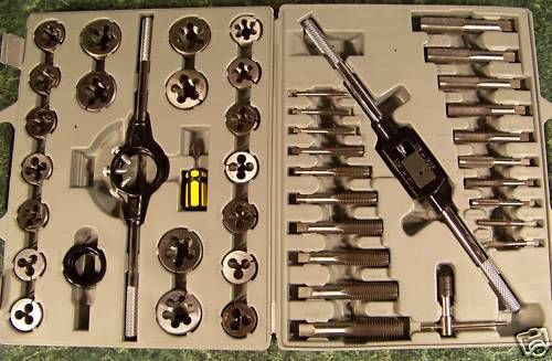 45pc big tungsten steel tap and die set metric with free storage case new for sale