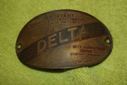 Delta 17&#034; drill press dp600 head logo badge nameplate for sale