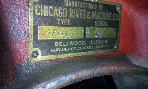 VINTAGE CHICAGO RIVET &amp; MACHINE CO., BELLWOOD, IL, SERIAL# B 2785