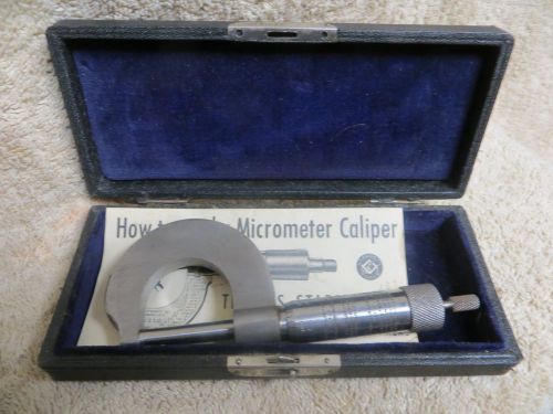 Vintage Millers Falls #112 Micrometer in Goodell Pratt Box/Starrett Instructions