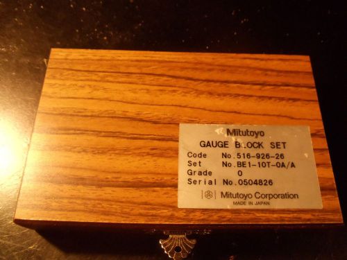 MITUTOYO GAUGE BLOCK SET 516-926-26 GRADE 0