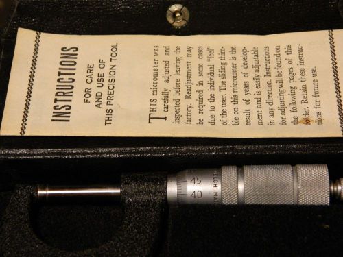 Vintage W.M.WELCH SCIENTIFIC COMPANY 0-25mm Micrometer w/Speeder Thimble &amp; Case