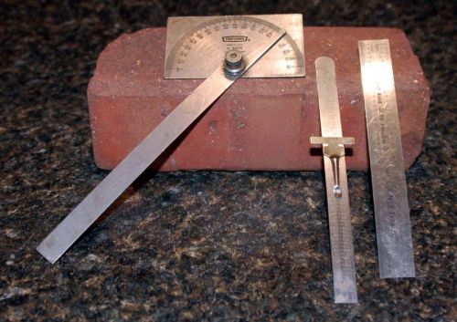 Vintage Craftsman Protractor &amp; Angle Finder 9-4029 + 2 Rulers