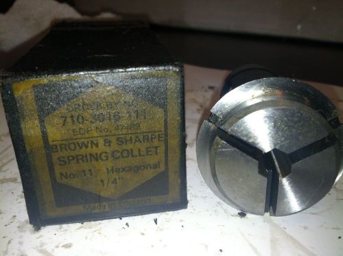 BROWN &amp; SHARPE TOOLS 1/4&#034; No. 11 HEX SPRING COLLET #710-3016-111