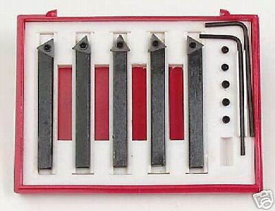 5 pc indexable carbide turing tool set 3/8&#034; shank new for sale