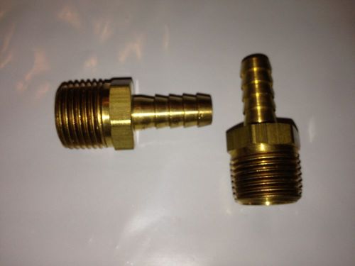 (2) NEW HOSE BARB 3/8&#034; ID X 1/2&#034; MPT ANCHOR BRASS 29-68  Lot of 2