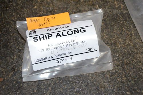 Amat applied materials 1/2t pfa union flare 3300-00879 for sale