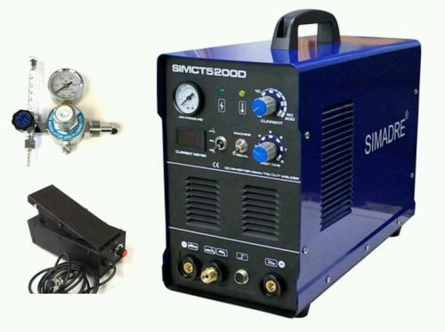 Simadre ct5200d 50a plasma cutter 200a tig/mma/arc welder w ft pedal argon reg for sale