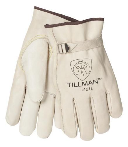 Tillman 1421 Grade &#034;A&#034; Top Grain Cowhide Drivers Gloves w/Pull Strap, Small