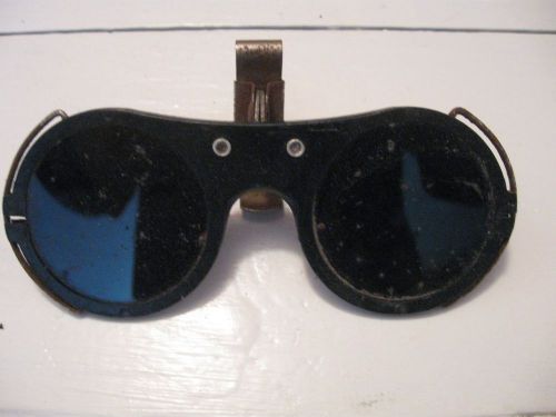 Vintage clip on flip up style welding glasses