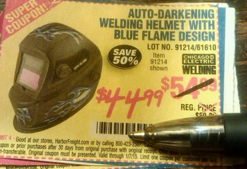 Harbor freight** save 50% off** auto-darkening welding helmet. read description. for sale