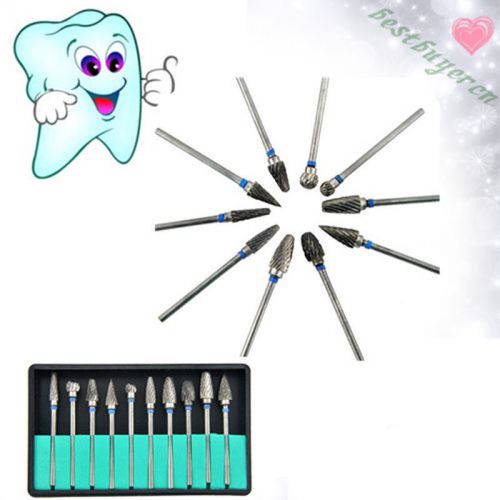 Tungsten steel dental burs lab burrs tooth drill 10 pcs/ pack wheels for sale