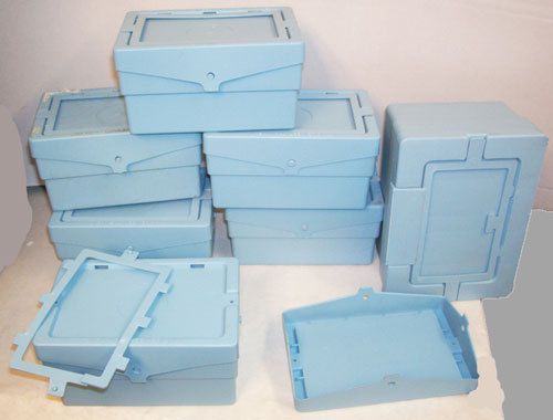 Shipping mailing plastic boxes LOT OF 7 VERY good condition, 2 sizes dental lab