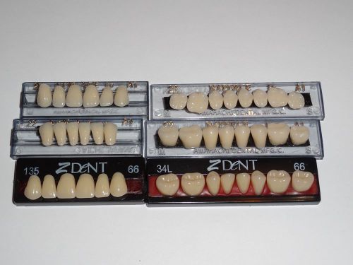 ACRYLIC UPPER &amp; LOWER COMPLETE SET DENTURE TEETH A1 Size 22 AND UP 66 LW 66