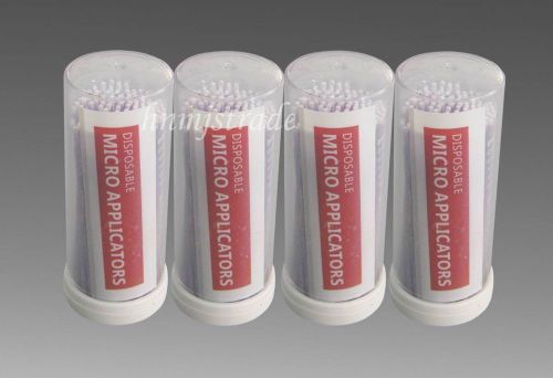 4 Boxes Purple Dental Lab Disposable Micro applicators Brushes S size