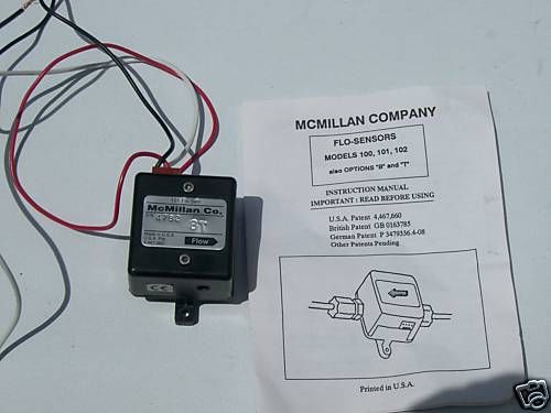 Mc millan flow sensor model 101 for liquids with manual for sale