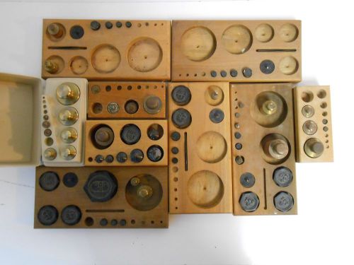 ( 72 Pc ) Vintage Ohaus Brass Scientific Scale Gram Weight &amp; Tweezers LOT