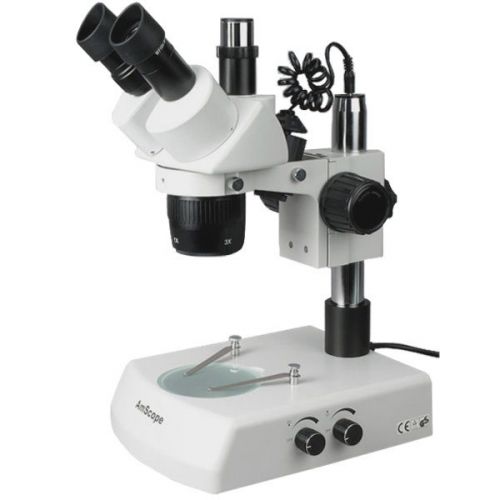10X-20X-30X-60X Trinocular Stereo Microscope with Top &amp; Bottom Lights