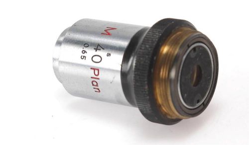 Nikon Microscope Lens M40 Plan 0.65 Used Exc To Exc+