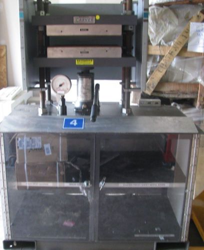 Carver laboratory press 7 ton model 4681 15 x 15&#034; platens sheath &amp; stand for sale