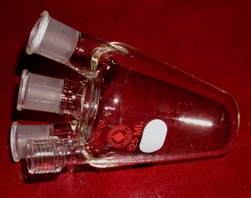 Ace glass pyrex 4 neck arm boiling reaction  flask vessel 125 ml 14/20 9473-24 for sale