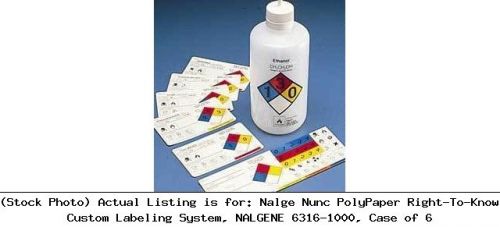 Nalge nunc polypaper right-to-know custom labeling system, nalgene 6316-1000 for sale