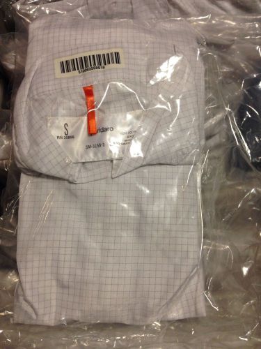 (1) vidaro esd cleanroom frock (smock) zipper and elastic cuff small lab coat for sale