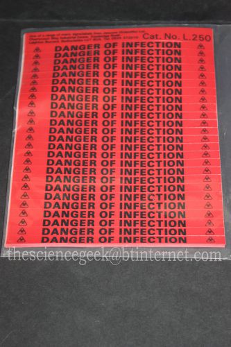 Danger of infection stickers warning sign labels brand new for sale