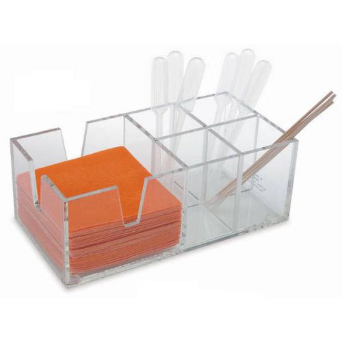 Acrylic Organizer - For Small Bio-Screen Wipes with Extra Compartments  8.5&#034;W...