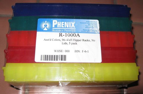 Phenix  Assorted Color 96 well flipper Racks no lids 5 pack R 1000A