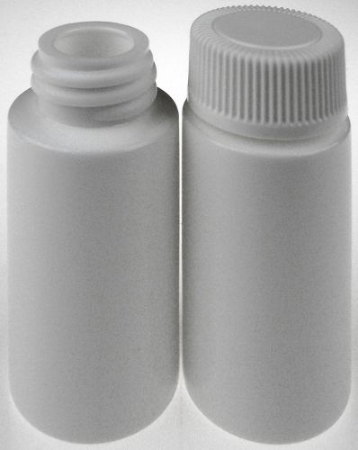 Plastic Vials/Bottles w/White Lids, 6-mL/6 cc, 20-Pack, New
