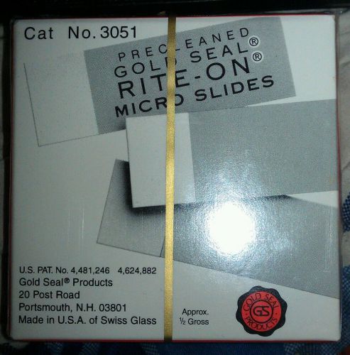 Vintage Gold Seal Micro Slides. 240 Factory Sealed Boxes. Cat. No. 3010