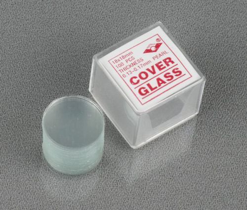 Brand new 100pc 18 mm round microscope cover glass slide slips! us seller! for sale